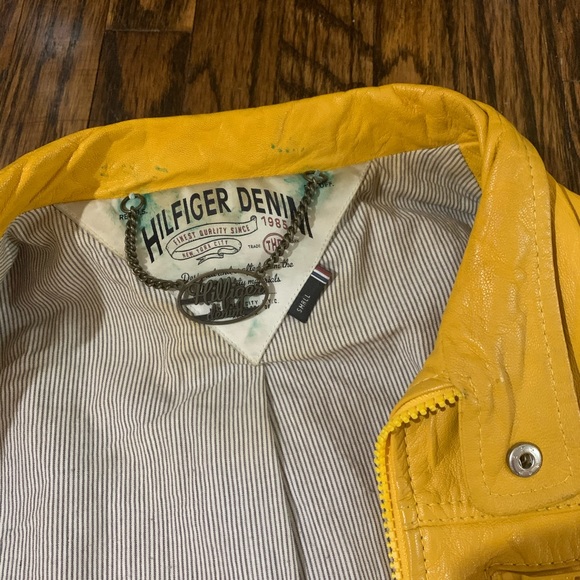 Yellow genuine leather jacket. - Picture 2 of 5